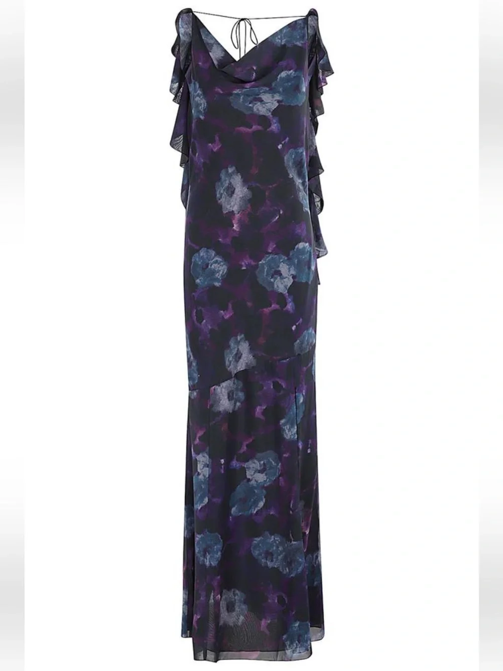ROTATE Chiffon Maxi Ruffle Dress Sz: 4 - Picture 5 of 15